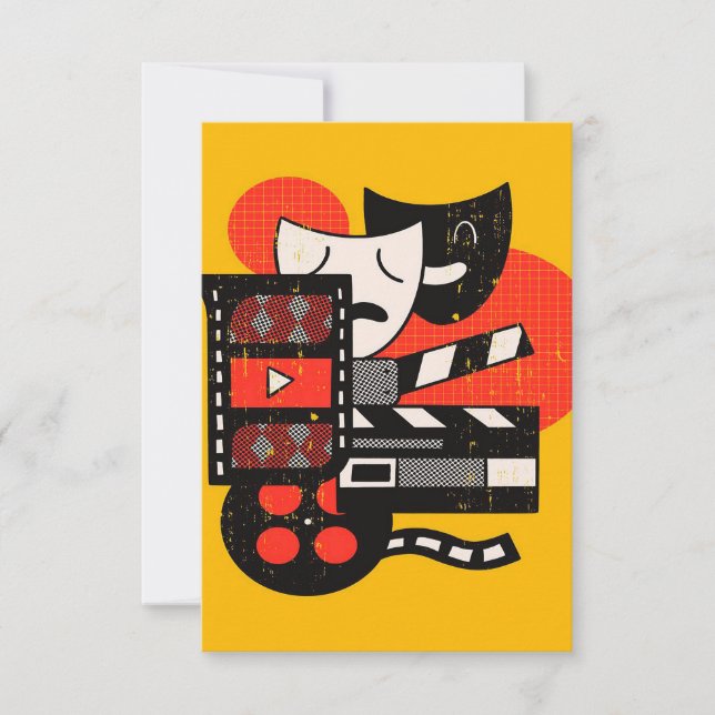 Cartão RSVP Teatro em exercício de abstrato| Teatro de drama (Frente)