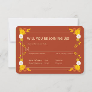 Cartão RSVP Tema de Casamento Clássico