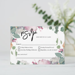 Cartão RSVP Tema de Casamento Floral