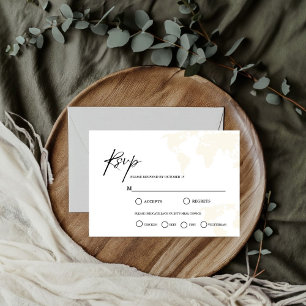 Cartão RSVP Tema Viagem de Destino Casamento