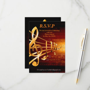 Cartão RSVP Temas de Celebração para Amantes da Música