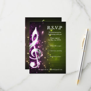 Cartão RSVP Temas de Celebração para Amantes da Música