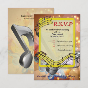 Cartão RSVP Temas de Celebração para Amantes de Música