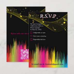 Cartão RSVP Temas de Celebração para Amantes de Música