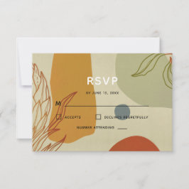 Cartão RSVP Tendy Modern Line Abstrato Protea Botânica