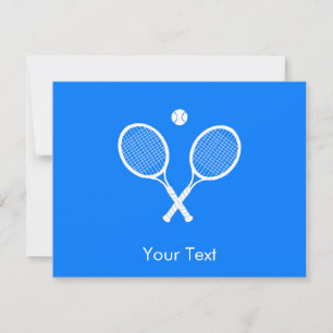 Cartão RSVP Tênis Rackets e Ball Blue