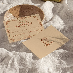 Cartão RSVP Terracota Laranja Queimada Floral Boho Casamento R