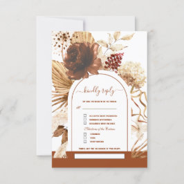 Cartão RSVP Terracotta Arch Pampas Grass Song Request Weding