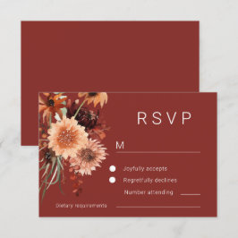 Cartão RSVP Terracotta Boho Floral Wedding