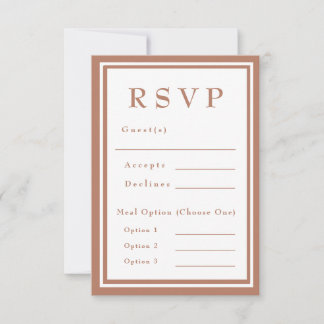 Cartão RSVP Terracotta Burnt Orange Rustic Weding
