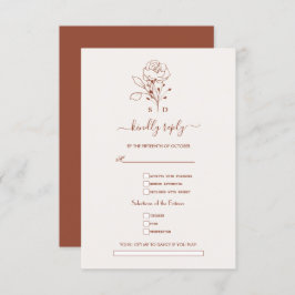 Cartão RSVP Terracotta Burnt Orange Song Request Weding