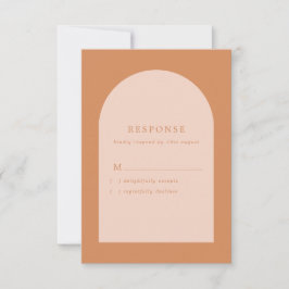 Cartão RSVP Terracotta e Blush Pink Modern Arch Casamento
