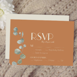Cartão RSVP Terracotta Eucalyptus Deco Casamento Escolha das R