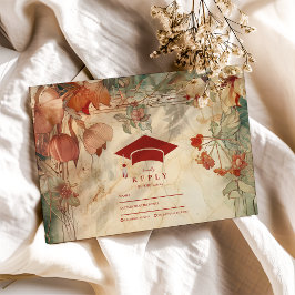 Cartão RSVP Terracotta Festa de formatura