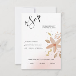 Cartão RSVP Terracotta Floral Solitária Artística