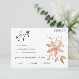 Cartão RSVP Terracotta Floral Solitária Artística