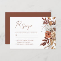 Terracotta Florals Boho Autumn Foliage Weding