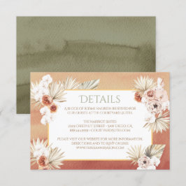 Cartão RSVP Terracotta & Khaki Palm Deixa Detalhes Tropicais