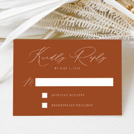 Cartão RSVP Terracotta Modern Elegance Wedding