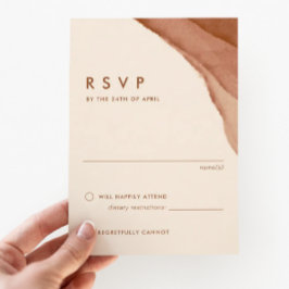 Cartão RSVP Terracotta Ombre | Casamento de Boho Minimalista