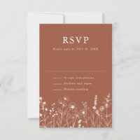 Terracotta Rustic Floral Fall Wildflower Casamento