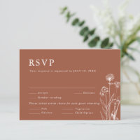 Terracotta Rustic Floral Fall Wildflower Casamento