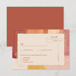 Cartão RSVP Terracotta Sunrise Confirmação de Presença no Ca