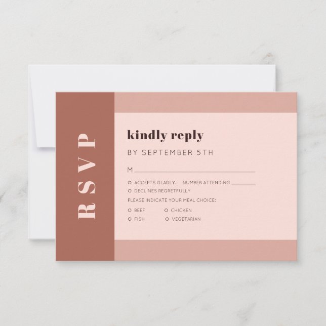 Cartão RSVP Terracotta Terthy Moderna Tipografia Moderna Escol (Frente)