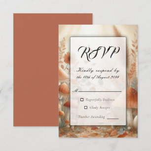 Cartão RSVP Terracotta Toadstool Woodland Casamento Mágico