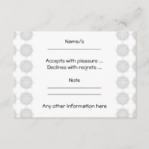 Cartão RSVP Teste padrão, luz - cinzas e branco elegantes