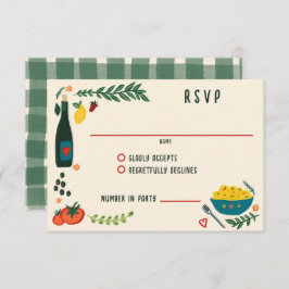 Cartão RSVP That's Amore Italian Food CUSTOM Wedding 