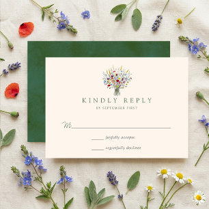 Cartão RSVP The Wildflower Meadow Wedding Suite - 