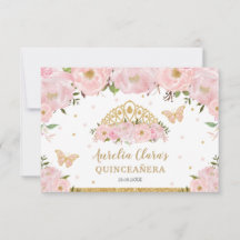 Tiara Quinceañera Floral Rosa Escamuflada