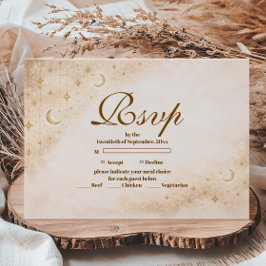 Cartão RSVP Timeless Moon And Stars Quinceañera