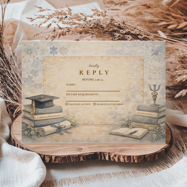 Cartão RSVP Timeless Psychology Graduation (Criador carregado)