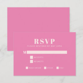 Cartão RSVP Tipografia a negrito Rosa e Blush Modern Bat Mitzv