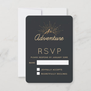 Cartão RSVP Tipografia da aventura da montanha