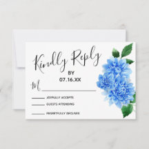Tipografia de RSVP, Flores de Dália em Aquarela Az