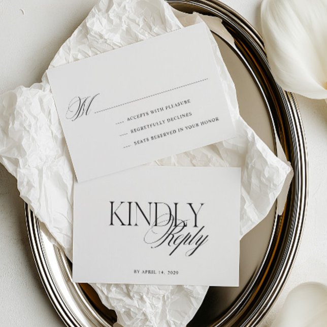 Cartão RSVP Tipografia Editorial Moderna Casamento (Modern Editorial Typography Wedding RSVP Card)