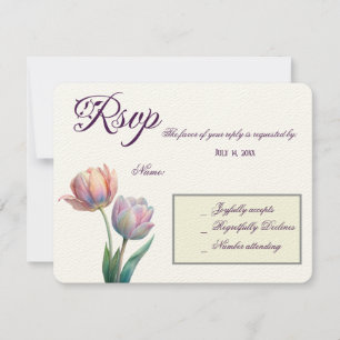 Cartão RSVP Tipografia Elegante de Suite de Casamento de Paste