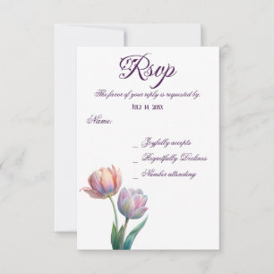 Cartão RSVP Tipografia Elegante de Suite de Casamento de Paste