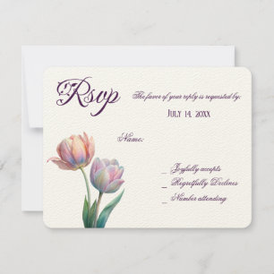 Cartão RSVP Tipografia Elegante de Suite de Casamento de Paste