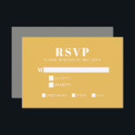 Cartão RSVP Tipografia em negrito Amarelo e Cinza Bat Mitzvah<br><div class="desc">Bold Typografia Yellow e Cinza Modern Bat Mitzvah RSVP Card</div>