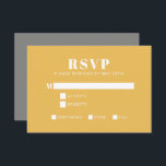 Cartão RSVP Tipografia em negrito Amarelo e Cinza Bat Mitzvah<br><div class="desc">Bold Typografia Yellow e Cinza Modern Bat Mitzvah RSVP Card</div>