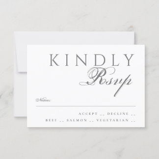 Cartão RSVP Tipografia Moderna Clássica Elegante Casamento Bra