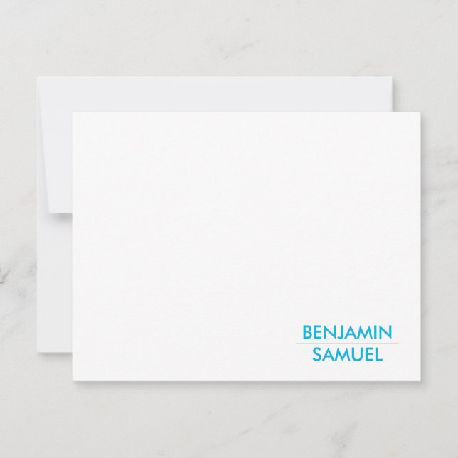 Cartão RSVP Tipografia Moderna Obrigado Nota Bar Mitzvah (Frente)