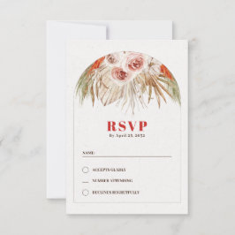Cartão RSVP Toneladas de terra de boho floral no deserto