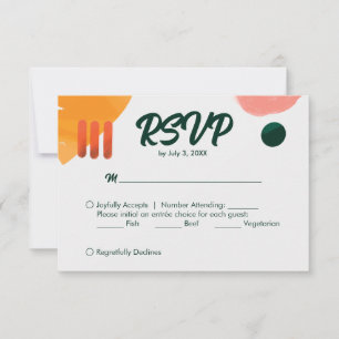 Cartão RSVP Traços mínimos modernos do pincel