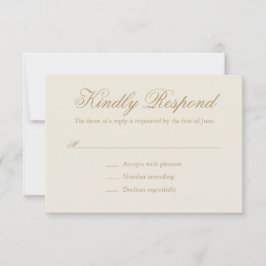 Cartão RSVP Tradicional Casamento Elegante Formal De Marfim