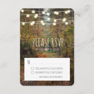 Cartão RSVP Trajeto de floresta Enchanted que Wedding o cartã